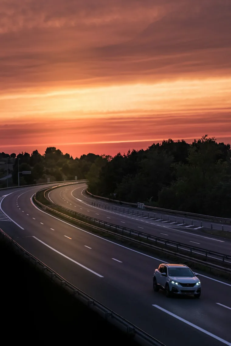 Motorveien svinger seg gjennom landskapet