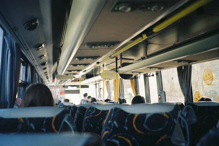 Langdistansebussen innvendig